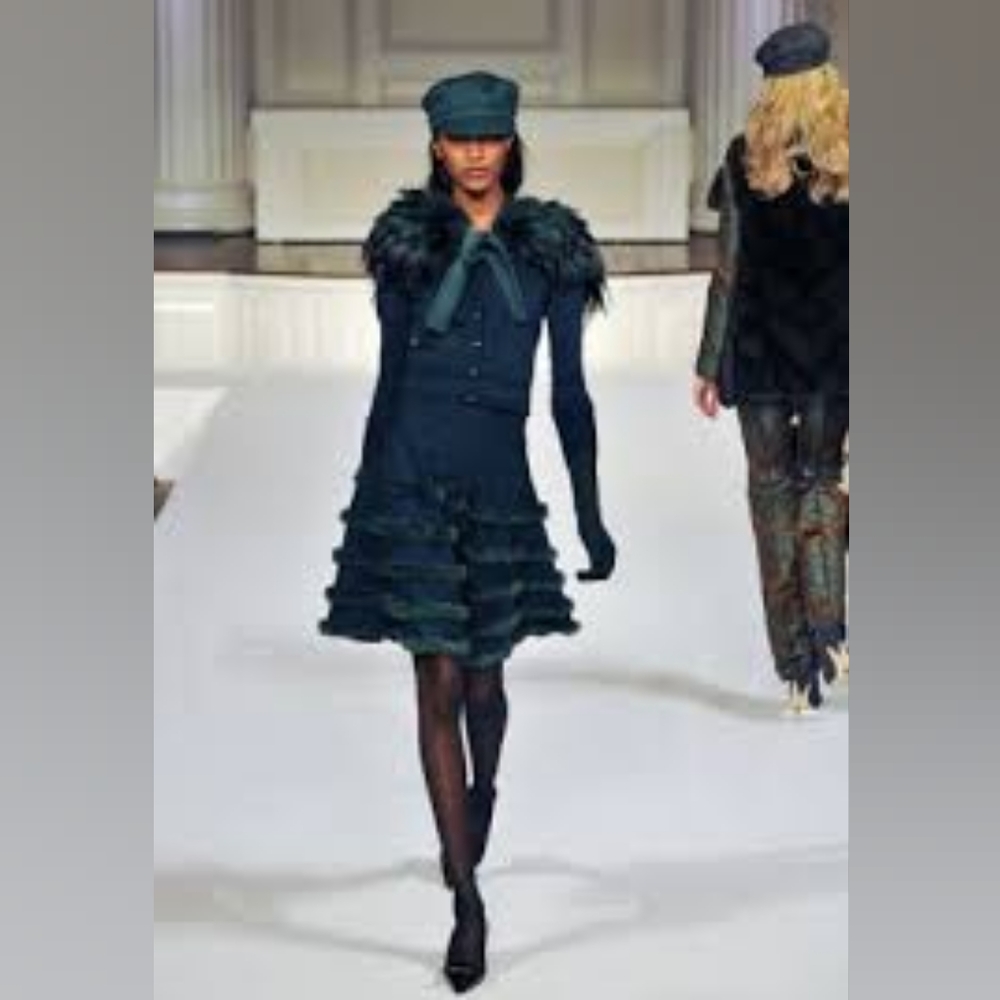 $2,309 OSCAR DE LA RENTA ICONIC GREEN KNIT RUNWAY CARDIGAN US S - Picture 6 of 11